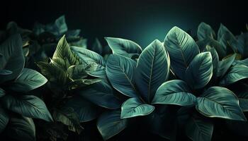 AI generated Freshness of nature in vibrant colors, a close up of leaves generated by AI photo