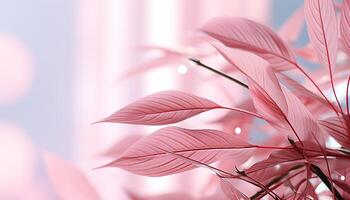 ai generado el vibrante rosado flor flores en el otoño bosque generado por ai foto