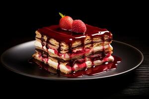 AI generated Indulgent Italian cream buns dessert maritozzo. Generate Ai photo