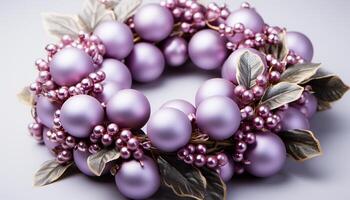 AI generated A shiny pearl necklace is a perfect winter gift generated by AI photo