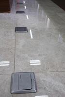 Pop up floor socket for Outlet data socket on tile floor. Floor outlet plug adapter. photo
