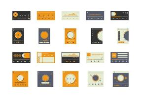 Music Player UI Interface Element Set vector