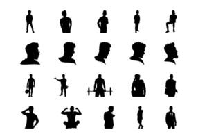 Men Silhouette Icon Element Set vector