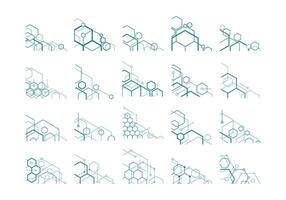 Hexagon Corner Frame Element Set vector