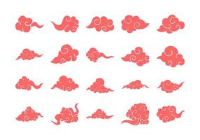 Japanese Cloud Pattern Element Set vector