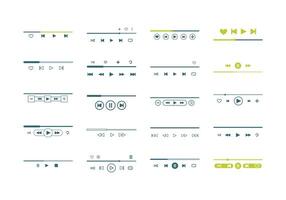 Music Player Interface Element Set vector