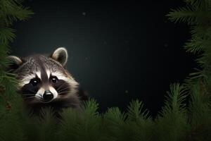 AI generated Adorable Raccoon animal baby. Generate Ai photo