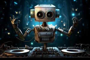 AI generated Innovative Robot DJ. Generate Ai photo