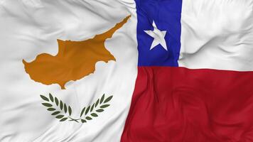 Chile and Cyprus Flags Together Seamless Looping Background, Looped Bump Texture Cloth Waving Slow Motion, 3D Rendering video
