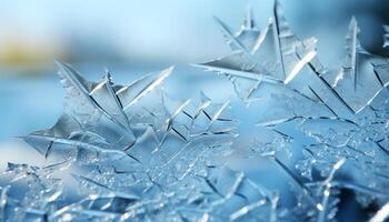 ai generado naturaleza belleza azul hielo cristal refleja vibrante verde fondo generado por ai foto