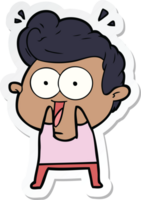 sticker of a cartoon excited man png