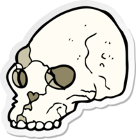 pegatina de un cráneo espeluznante de dibujos animados png