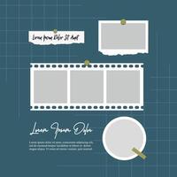 Pictures or photos frame collage abstract photo frames and digital photo wall template vector