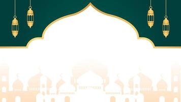 Islamic frame background, mosque, and lantern illustration. Border frame for Ramadan design, Eid, and Islamic festivals vector