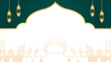 Islamic frame background, mosque, and lantern illustration. Border frame for Ramadan design, Eid, and Islamic festivals vector