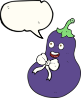 Hand gezeichnet Rede Blase Karikatur Aubergine png