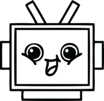 ligne dessin dessin animé de une robot tête png