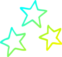 cold gradient line drawing of a cartoon stars png