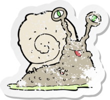 retro distressed sticker of a cartoon gross slug png