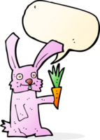 cartoon rabbit with carrot with speech bubble png