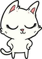 calm cartoon cat png