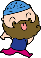 running man with beard sticking out tongue png