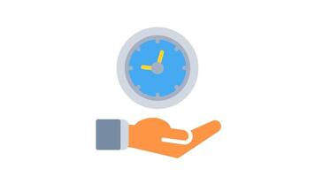 Animated clock icons designed in flat color icon style, Business or finance icon. clock Animated Icon. video