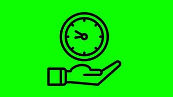 Animé l'horloge Icônes conçu dans contour icône style, affaires ou la finance icône. l'horloge Animé icône. video