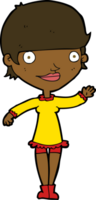 cartoon waving woman png