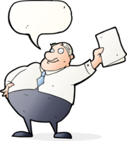 cartoon boss waving papers with speech bubble png