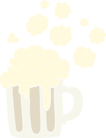 flat color illustration of foamy beer png
