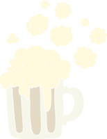 flache farbillustration von schaumigem bier png