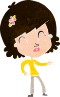 cartoon happy woman pointing png