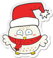 sticker van een tekenfilm schattig Kerstmis uil png