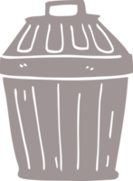 cubo de basura de doodle de dibujos animados png