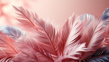 AI generated Vibrant feather pattern, nature elegance in smooth, modern wallpaper generated by AI photo