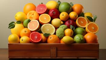 ai generado frescura de agrios fruta, sano comiendo, orgánico naturaleza, maduro, jugoso generado por ai foto