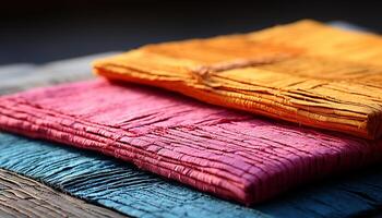 ai generado Moda industria crea vibrante, a rayas, multi de colores textiles para ropa generado por ai foto