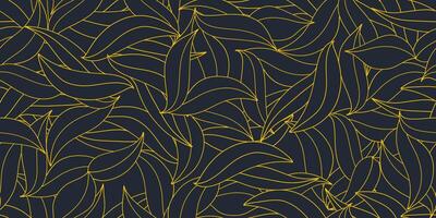 Seamless pattern golden leaf hand drawn for textile design, wallpaper, stationery, home decor, packaging, background, art and crafts. vector