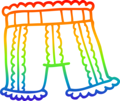 rainbow gradient line drawing of a cartoon underwear png