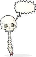 spooky cartoon sull and spine with speech bubble png