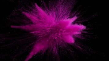 super slowmotion schot van kleur poeder explosie geïsoleerd video