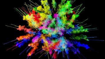 Super Zeitlupe Schuss von Farbe Pulver Explosion isoliert video