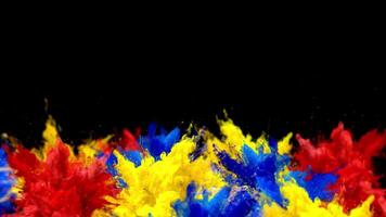 Super slowmotion shot of color powder explosion isolated video