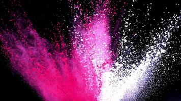 Super slowmotion shot of color powder explosion isolated video