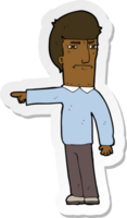 sticker of a cartoon man pointing png