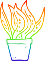 arc en ciel pente ligne dessin de une dessin animé maison plante png