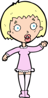 cartoon waving woman png