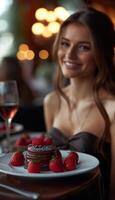 AI generated Capturing Joyful Dessert Moments on Valentine's Day photo