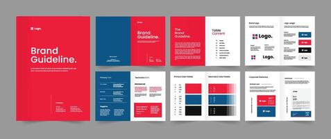 Brand Guidelines and Brand Guide Brochure Template vector